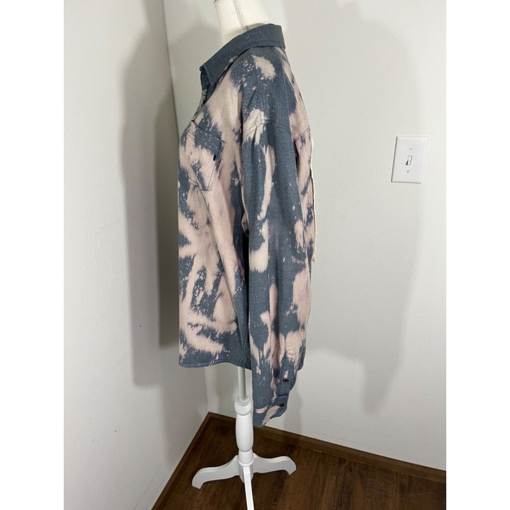 NWT Salty Chick Vintage Custom Bleach XXL Flannel Shirt Button Up Long Sleeve - Picture 6 of 12